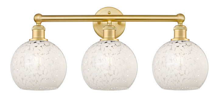 Innovations Lighting White Mouchette 8" Bath Vanity Light - Satin Gold Vanity Lights Innovations Lighting   