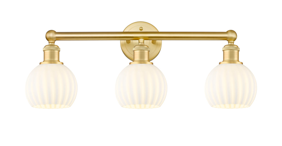 Innovations Lighting White Venetian 6" Bath Vanity Light - Satin Gold Vanity Lights Innovations Lighting   