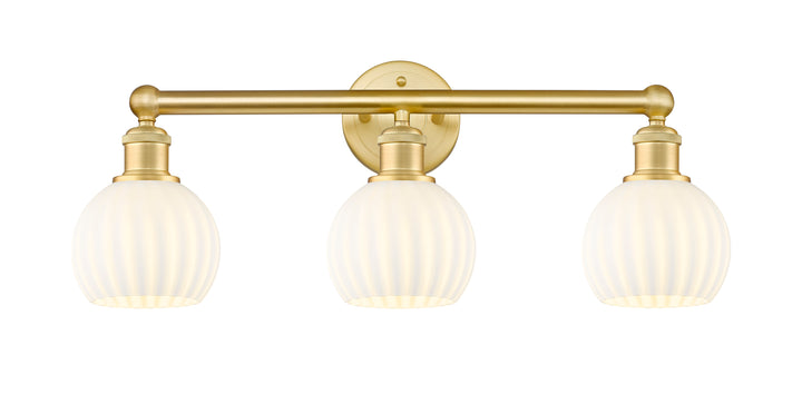 Innovations Lighting White Venetian 6" Bath Vanity Light - Satin Gold Vanity Lights Innovations Lighting   