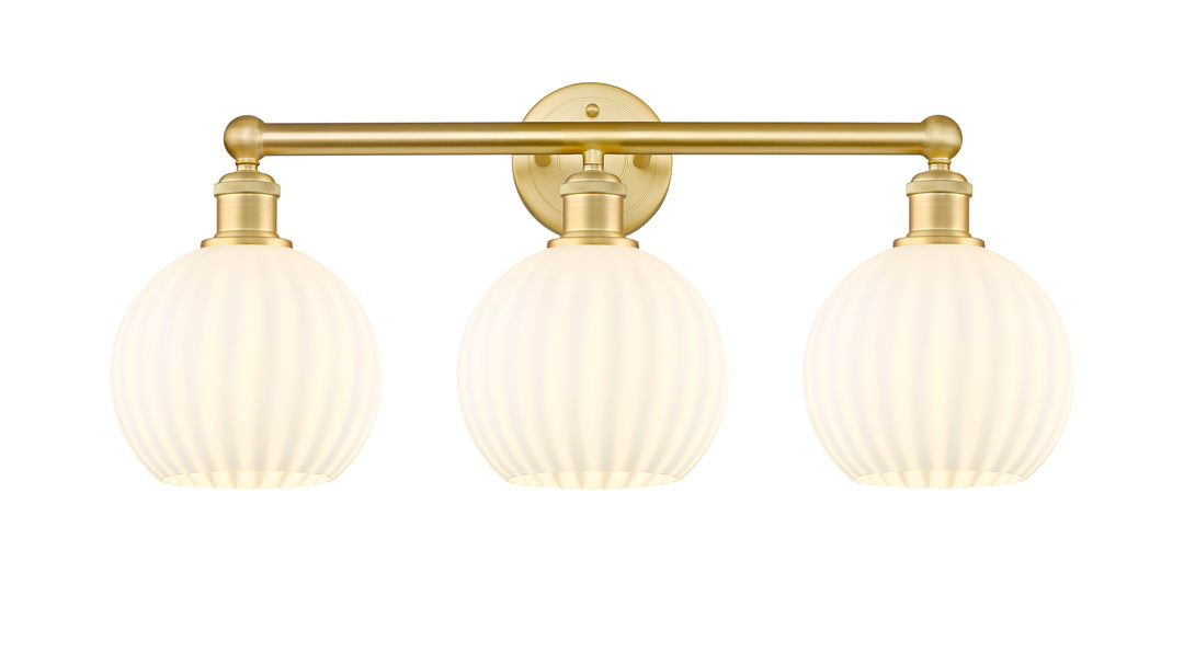 Innovations Lighting White Venetian 8" Bath Vanity Light - Satin Gold Vanity Lights Innovations Lighting White Venetian ; Glass Type: White  