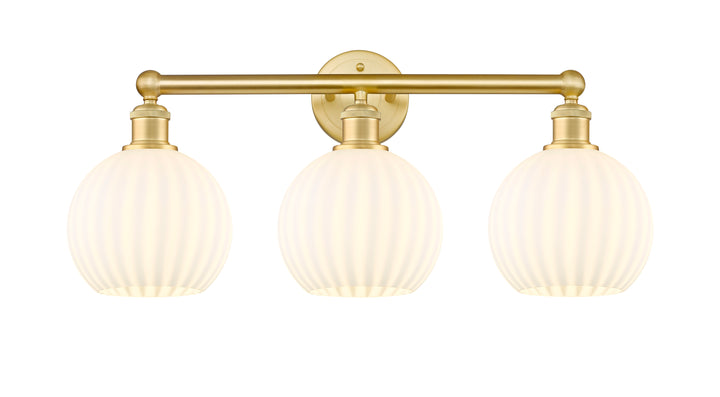 Innovations Lighting White Venetian 8" Bath Vanity Light - Satin Gold Vanity Lights Innovations Lighting White Venetian ; Glass Type: White  