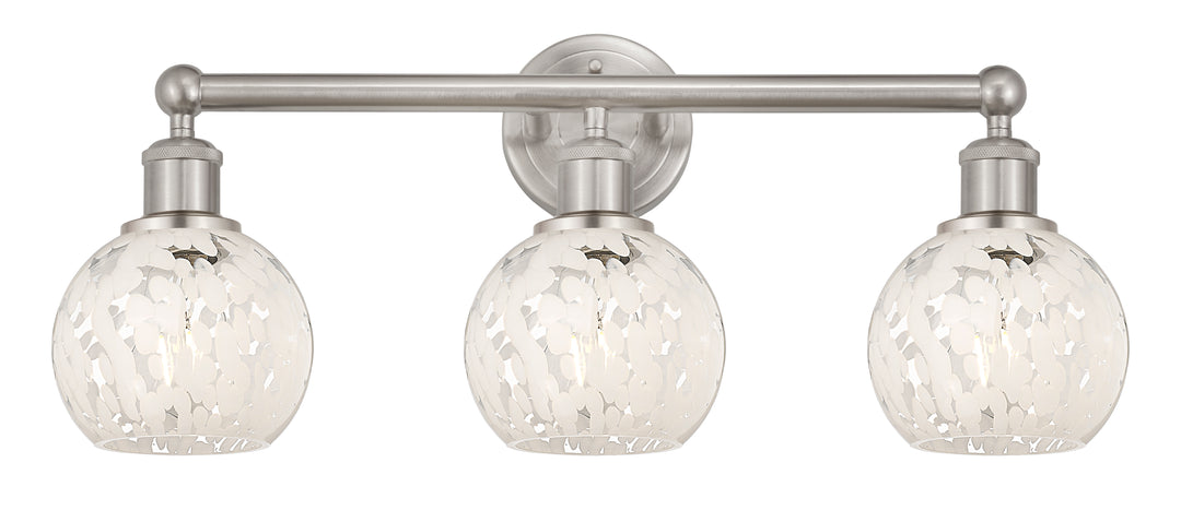 Innovations Lighting White Mouchette 6" Bath Vanity Light - Brushed Satin Nickel