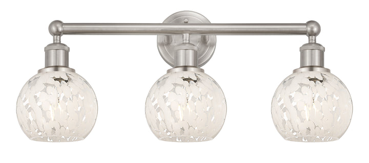 Innovations Lighting White Mouchette 6" Bath Vanity Light - Brushed Satin Nickel