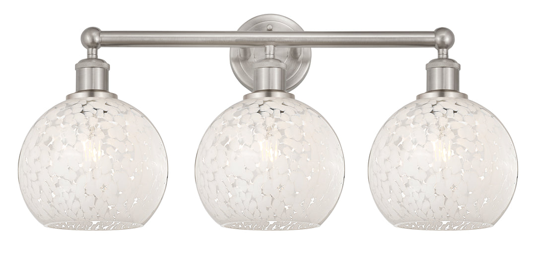 Innovations Lighting White Mouchette 8" Bath Vanity Light - Satin Nickel Vanity Lights Innovations Lighting White Mouchette ; Glass Type: White  