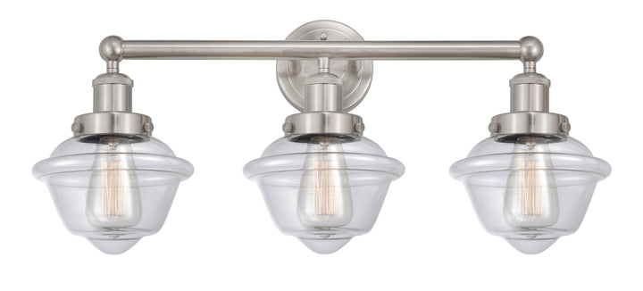 Innovations Lighting Oxford 7.5" Bath Vanity Light - Brushed Satin Nickel Vanity Lights Innovations Lighting Clear ; Glass Type: Transparent; Ribbed  