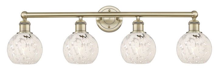 Innovations Lighting White Mouchette 6" Bath Vanity Light - Antique Brass