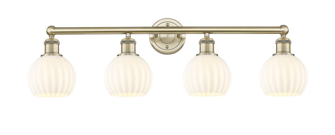 Innovations Lighting White Venetian 6" Bath Vanity Light - Antique Brass Vanity Lights Innovations Lighting White Venetian ; Glass Type: White  