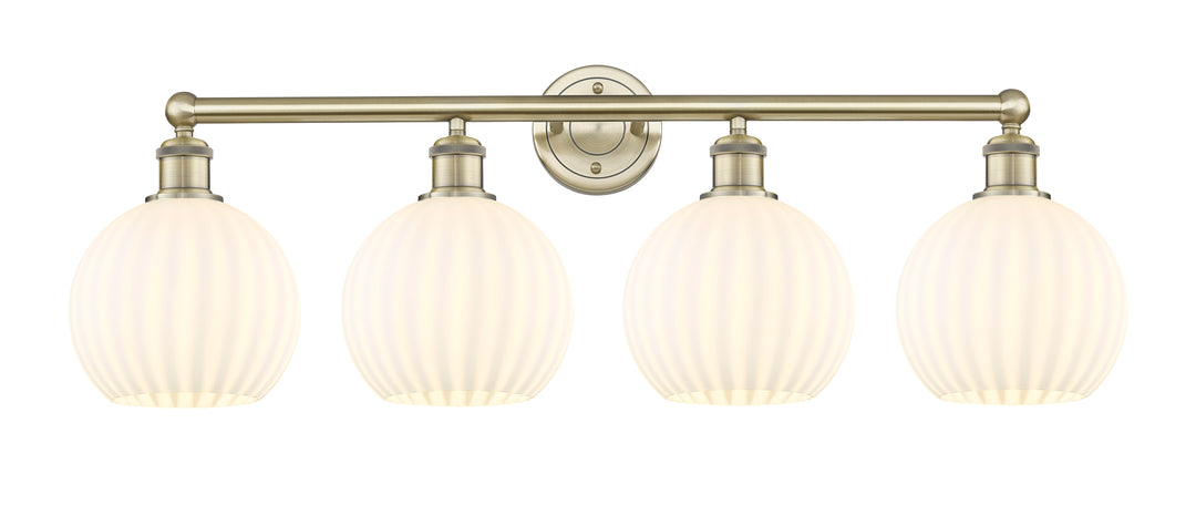 Innovations Lighting White Venetian 8" Bath Vanity Light - Antique Brass Vanity Lights Innovations Lighting White Venetian ; Glass Type: White  