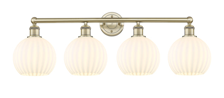 Innovations Lighting White Venetian 8" Bath Vanity Light - Antique Brass Vanity Lights Innovations Lighting White Venetian ; Glass Type: White  