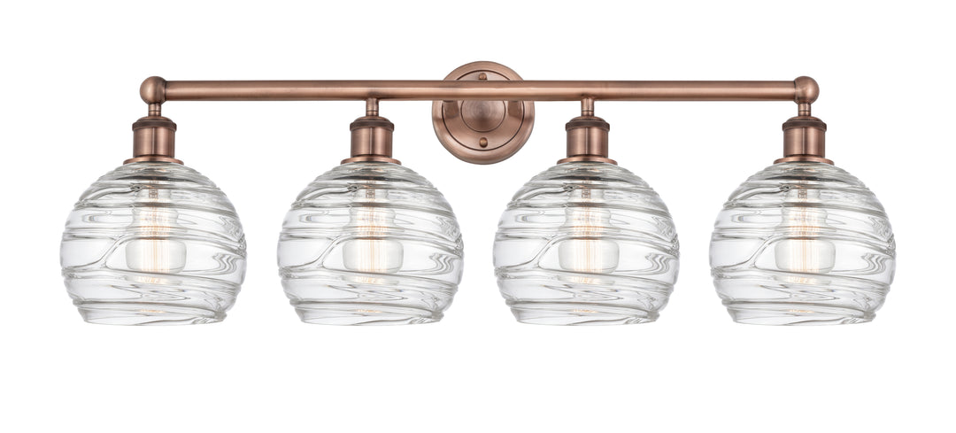Innovations Lighting Athens Deco Swirl 8" Bath Vanity Light - Antique Copper
