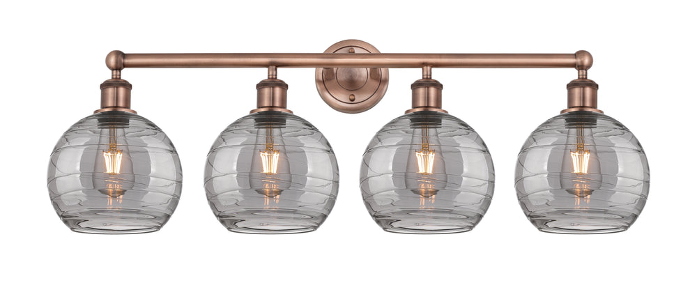 Innovations Lighting Athens Deco Swirl 8" Bath Vanity Light - Antique Copper