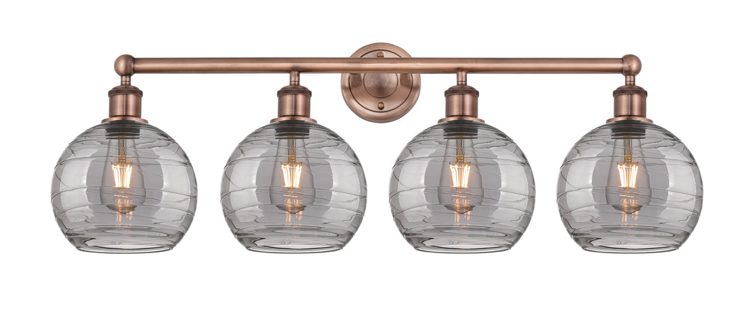 Innovations Lighting Athens Deco Swirl 8" Bath Vanity Light - Antique Copper