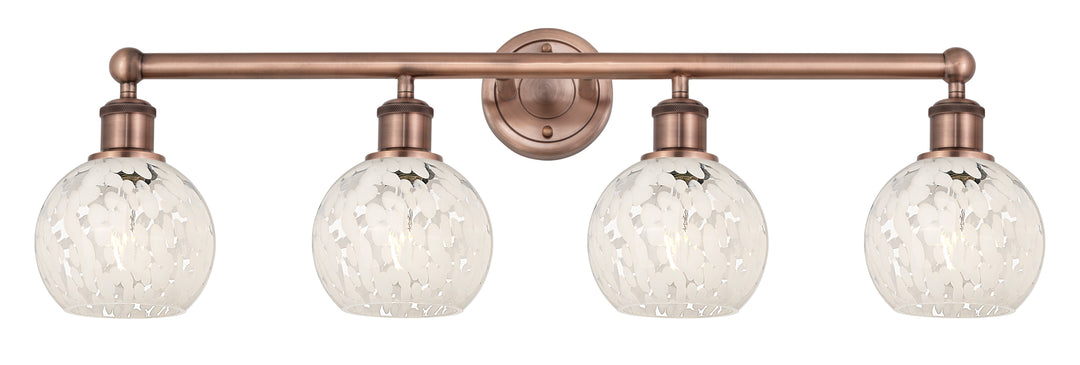 Innovations Lighting White Mouchette 6" Bath Vanity Light - Antique Copper