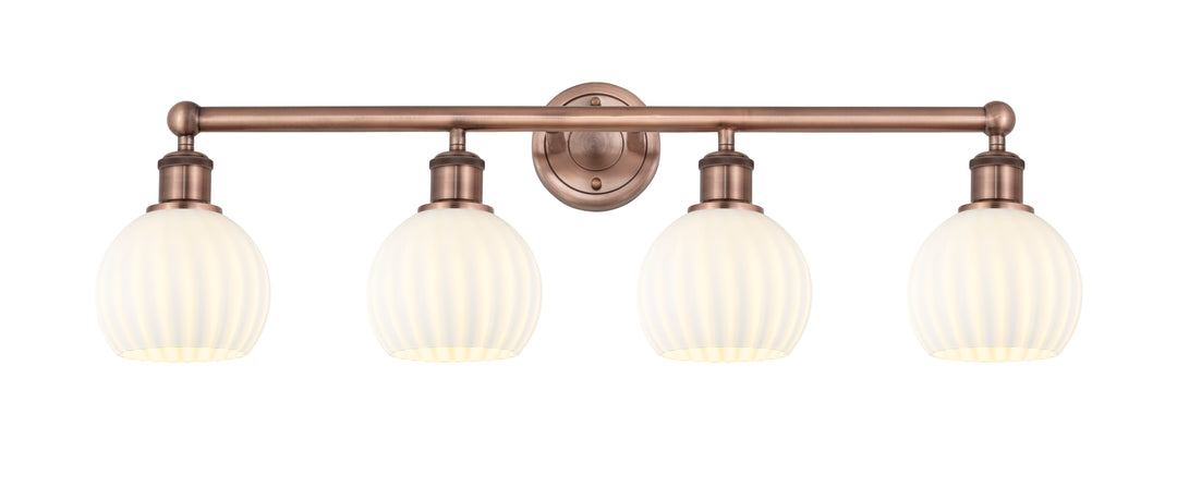 Innovations Lighting White Venetian 6" Bath Vanity Light - Antique Copper Vanity Lights Innovations Lighting White Venetian ; Glass Type: White  