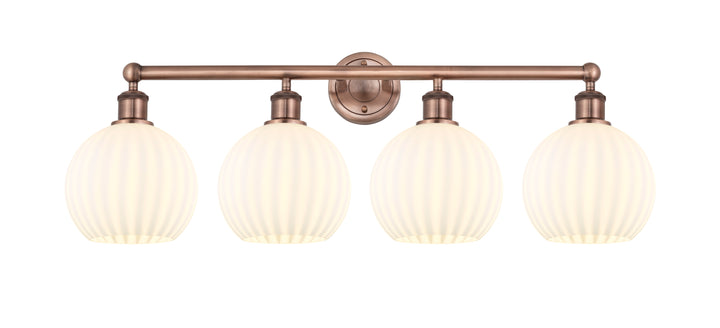 Innovations Lighting White Venetian 8" Bath Vanity Light - Antique Copper Vanity Lights Innovations Lighting White Venetian ; Glass Type: White  