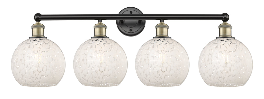 Innovations Lighting White Mouchette 8" Bath Vanity Light - Black Antique Brass Vanity Lights Innovations Lighting White Mouchette ; Glass Type: White  