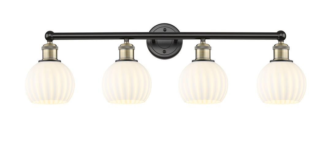 Innovations Lighting White Venetian 6" Bath Vanity Light - Black Antique Brass Vanity Lights Innovations Lighting   