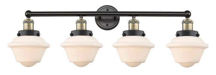 Innovations Lighting Oxford 7.5" Bath Vanity Light - Black Antique Brass Vanity Lights Innovations Lighting Matte White ; Glass Type: Frosted; Ribbed  