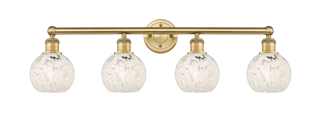 Innovations Lighting White Mouchette 6" Bath Vanity Light - Brushed Brass