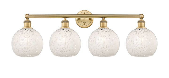 Innovations Lighting White Mouchette 8" Bath Vanity Light - Brushed Brass Vanity Lights Innovations Lighting White Mouchette ; Glass Type: White  