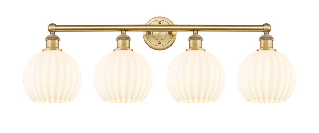 Innovations Lighting White Venetian 8" Bath Vanity Light - Brushed Brass Vanity Lights Innovations Lighting White Venetian ; Glass Type: White  