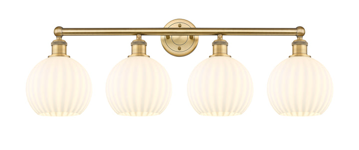 Innovations Lighting White Venetian 8" Bath Vanity Light - Brushed Brass Vanity Lights Innovations Lighting White Venetian ; Glass Type: White  