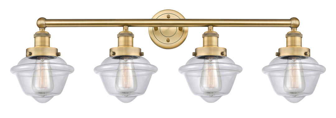 Innovations Lighting Oxford 7.5" Bath Vanity Light - Brushed Brass Vanity Lights Innovations Lighting Clear ; Glass Type: Transparent; Ribbed  