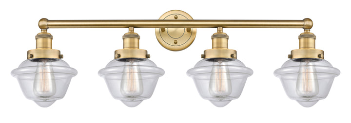 Innovations Lighting Oxford 7.5" Bath Vanity Light - Brushed Brass Vanity Lights Innovations Lighting Clear ; Glass Type: Transparent; Ribbed  