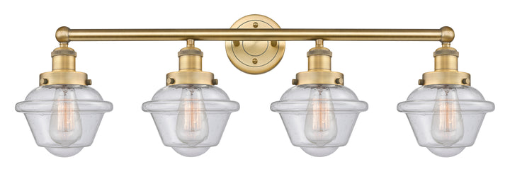 Innovations Lighting Oxford 7.5" Bath Vanity Light - Brushed Brass Vanity Lights Innovations Lighting Seedy ; Glass Type: Seedy; Ribbed  