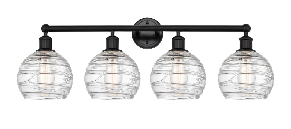 Innovations Lighting Athens Deco Swirl 8" Bath Vanity Light - Matte Black