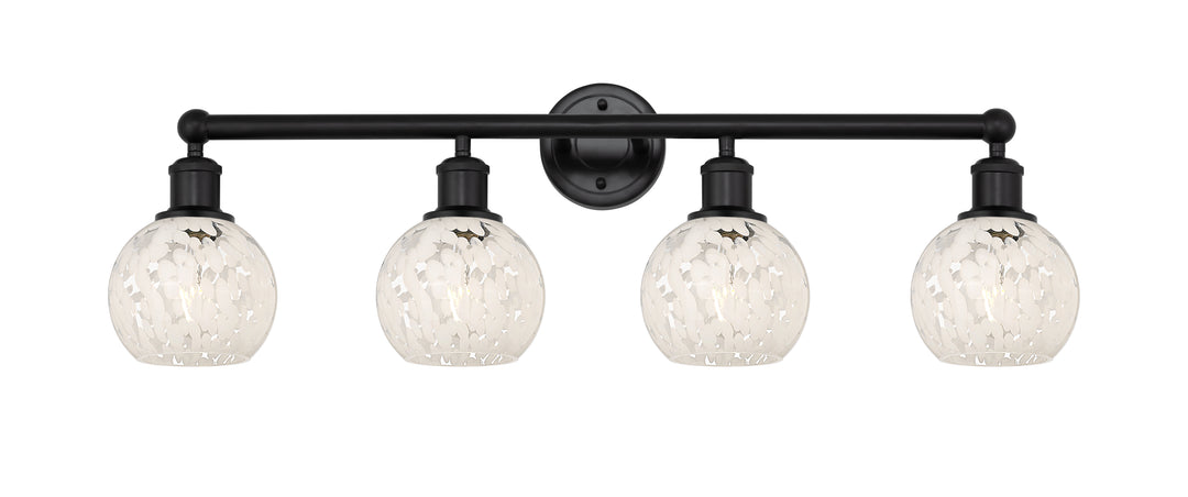 Innovations Lighting White Mouchette 6" Bath Vanity Light - Matte Black