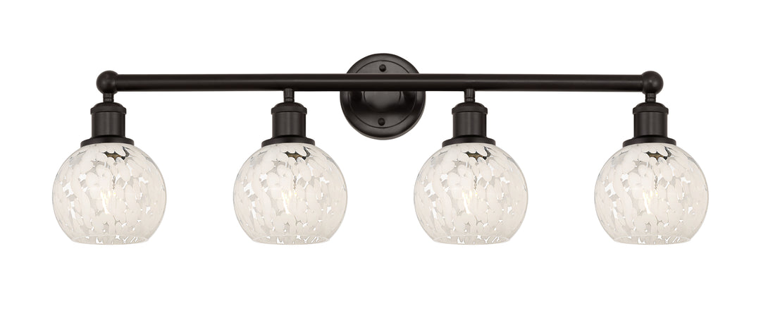 Innovations Lighting White Mouchette 6" Bath Vanity Light - Oil Rubbed Bronze
