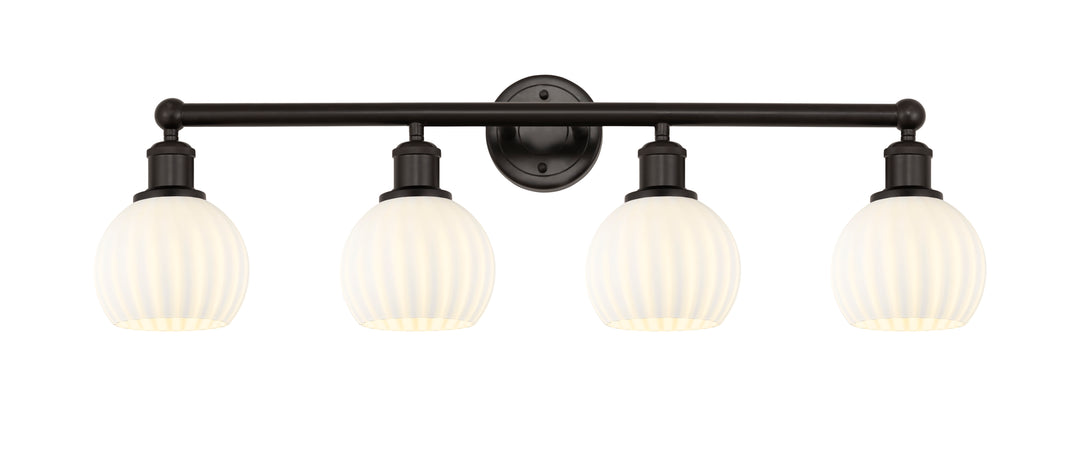 Innovations Lighting White Venetian 6" Bath Vanity Light - Oil Rubbed Bronze Vanity Lights Innovations Lighting   