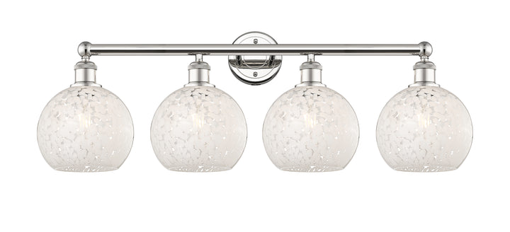 Innovations Lighting White Mouchette 8" Bath Vanity Light - Polished Nickel Vanity Lights Innovations Lighting White Mouchette ; Glass Type: White  