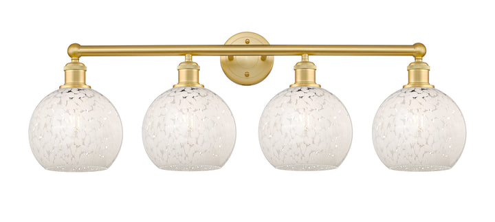 Innovations Lighting White Mouchette 8" Bath Vanity Light - Satin Gold Vanity Lights Innovations Lighting White Mouchette ; Glass Type: White  