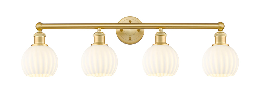 Innovations Lighting White Venetian 6" Bath Vanity Light - Satin Gold Vanity Lights Innovations Lighting White Venetian ; Glass Type: White  