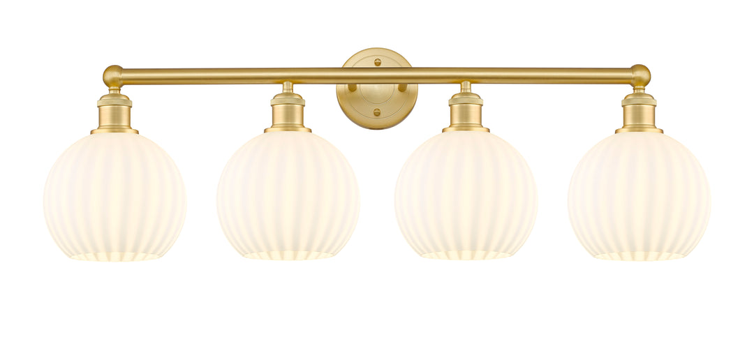 Innovations Lighting White Venetian 8" Bath Vanity Light - Satin Gold Vanity Lights Innovations Lighting   