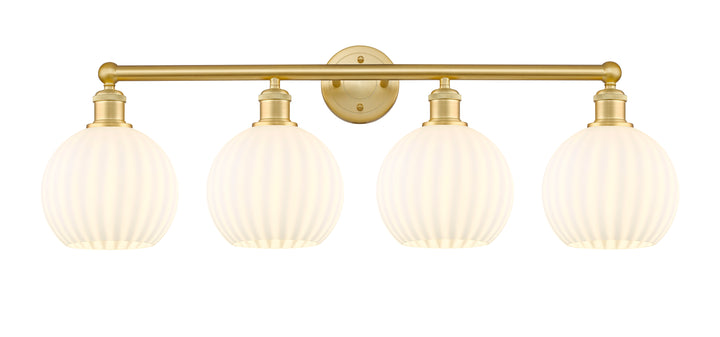 Innovations Lighting White Venetian 8" Bath Vanity Light - Satin Gold Vanity Lights Innovations Lighting   