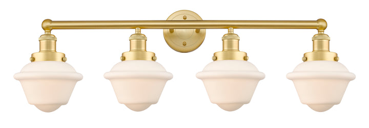 Innovations Lighting Oxford 7.5" Bath Vanity Light - Satin Gold Vanity Lights Innovations Lighting Matte White ; Glass Type: Frosted; Ribbed  