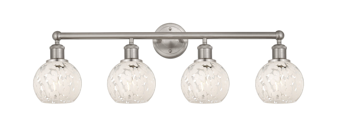 Innovations Lighting White Mouchette 6" Bath Vanity Light - Brushed Satin Nickel