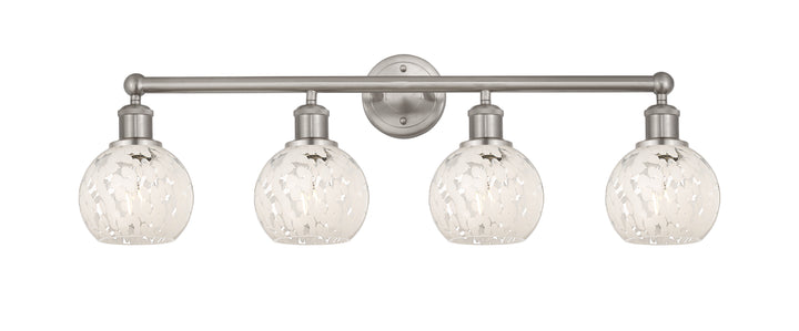 Innovations Lighting White Mouchette 6" Bath Vanity Light - Brushed Satin Nickel