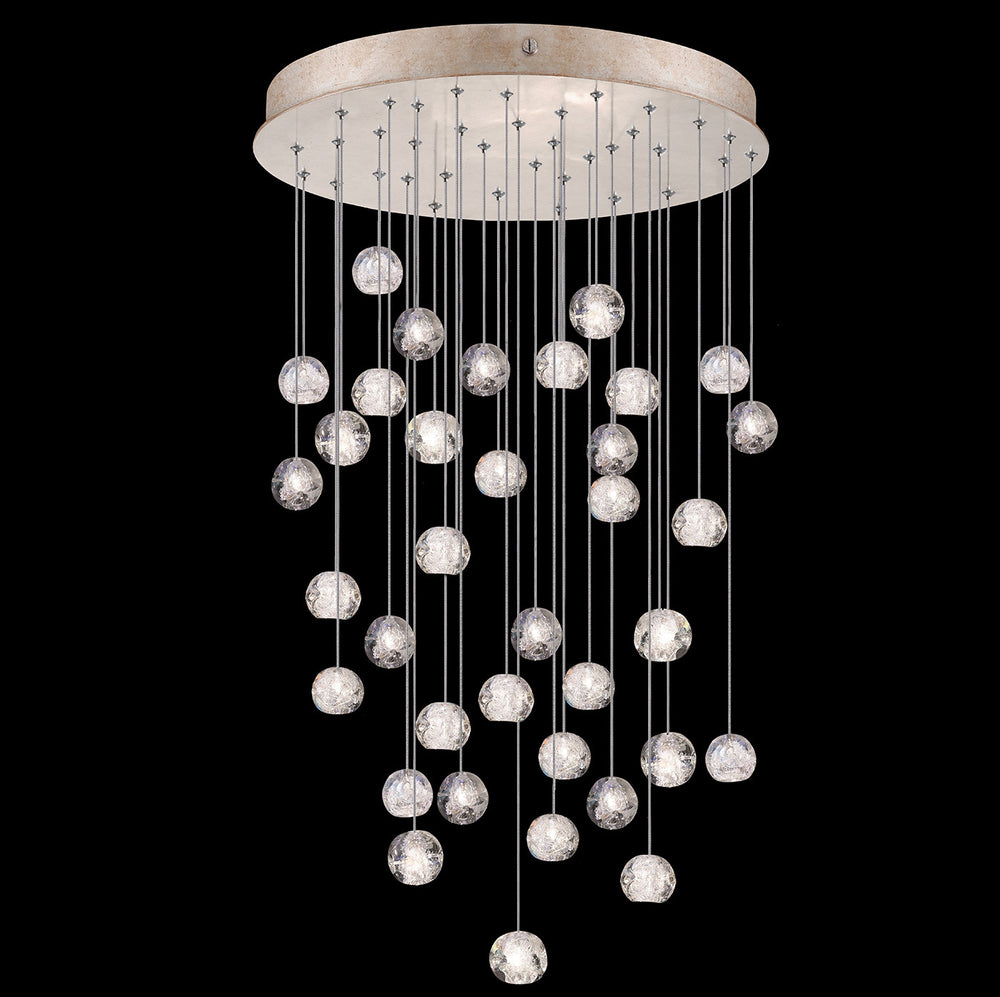 Fine Art Handcrafted Lighting Natural Inspirations 34"W Round Pendant in Mottled Gold Leaf, Nebula (853440-206LD)
