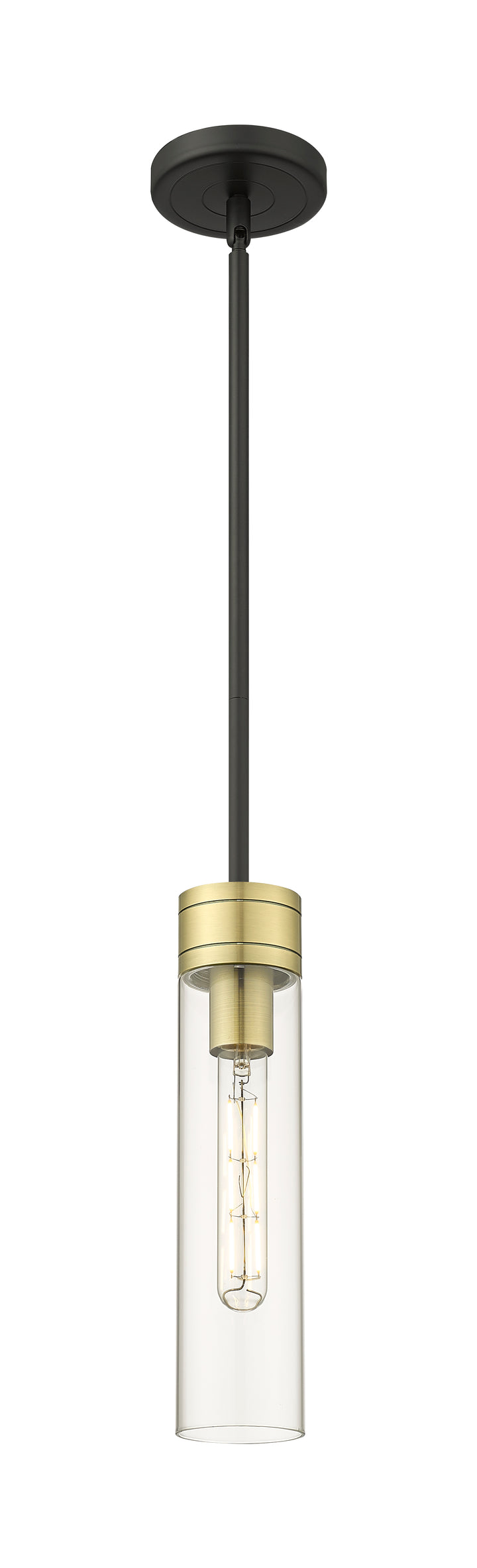 Innovations Lighting Boreas 11" Mini Pendant - Black Antique Brass Mini-Pendants Innovations Lighting Clear ; Glass Type: Clear  