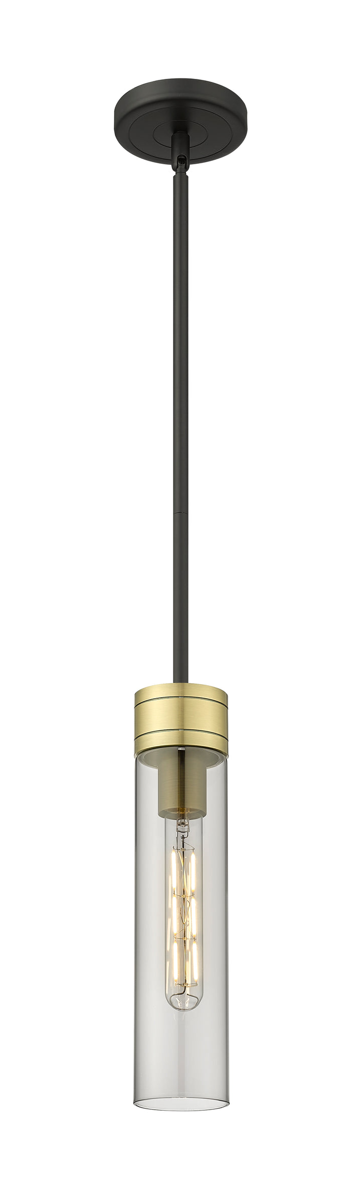 Innovations Lighting Boreas 11" Mini Pendant - Black Antique Brass Mini-Pendants Innovations Lighting Light Smoke ; Glass Type: Smoked  