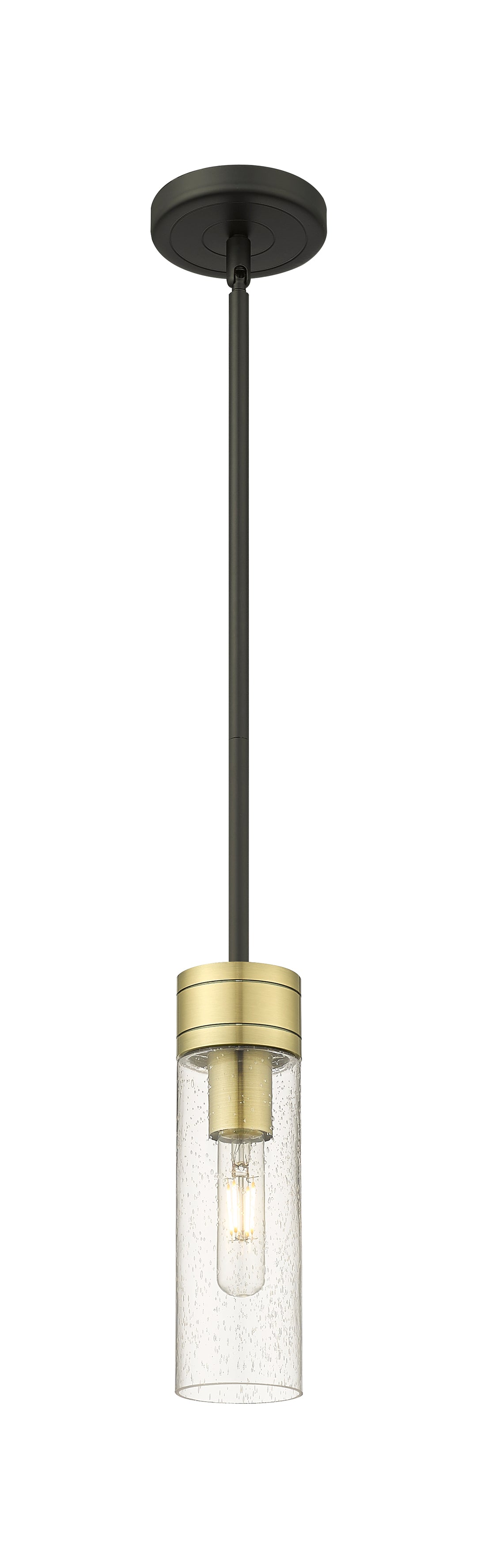 Innovations Lighting Boreas 8" Mini Pendant - Black Antique Brass Mini-Pendants Innovations Lighting Seedy ; Glass Type: Seedy  