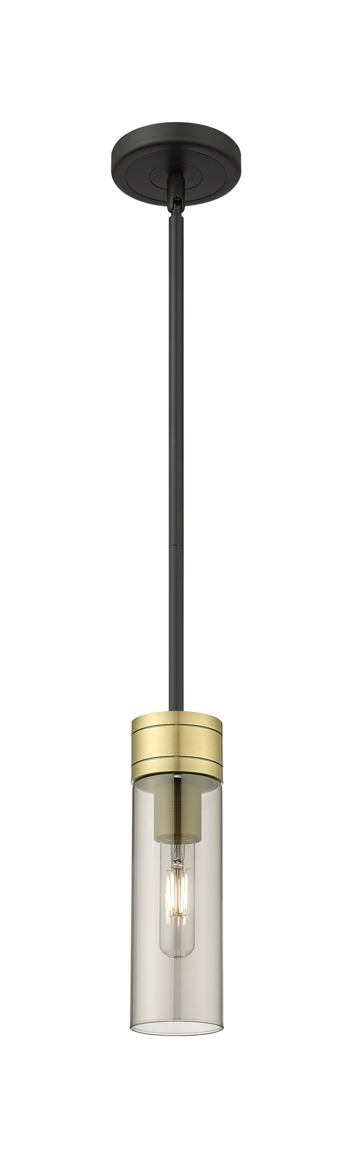 Innovations Lighting Boreas 8" Mini Pendant - Black Antique Brass Mini-Pendants Innovations Lighting Light Smoke ; Glass Type: Smoked  