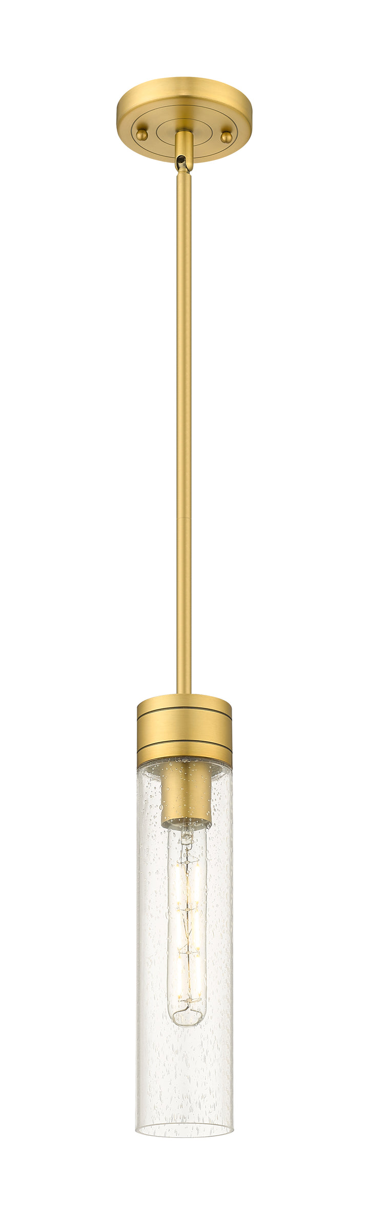 Innovations Lighting Boreas 11" Mini Pendant - Brushed Brass Mini-Pendants Innovations Lighting Seedy ; Glass Type: Seedy  