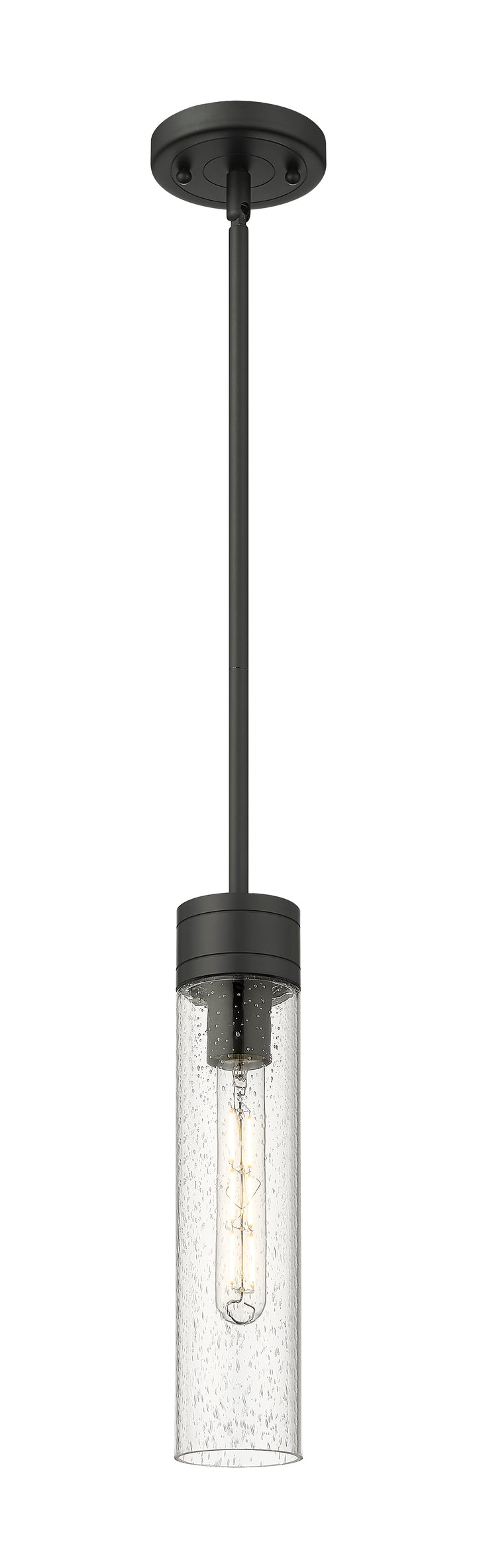 Innovations Lighting Boreas 11" Mini Pendant - Matte Black Mini-Pendants Innovations Lighting Seedy ; Glass Type: Seedy  