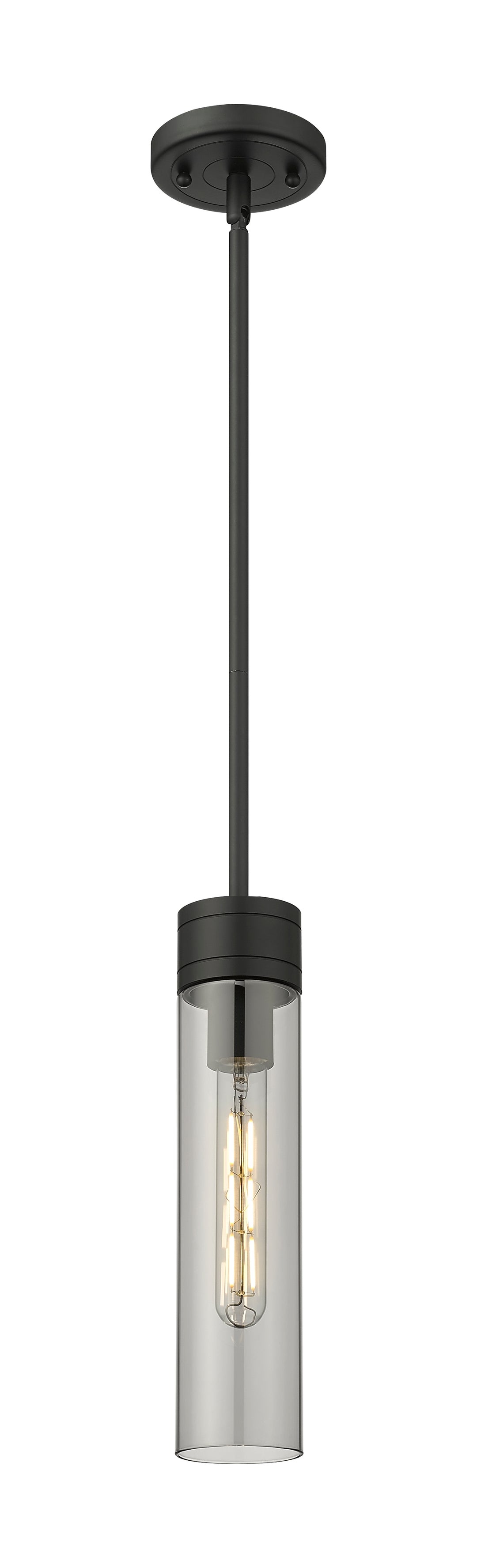 Innovations Lighting Boreas 11" Mini Pendant - Matte Black Mini-Pendants Innovations Lighting Light Smoke ; Glass Type: Smoked  