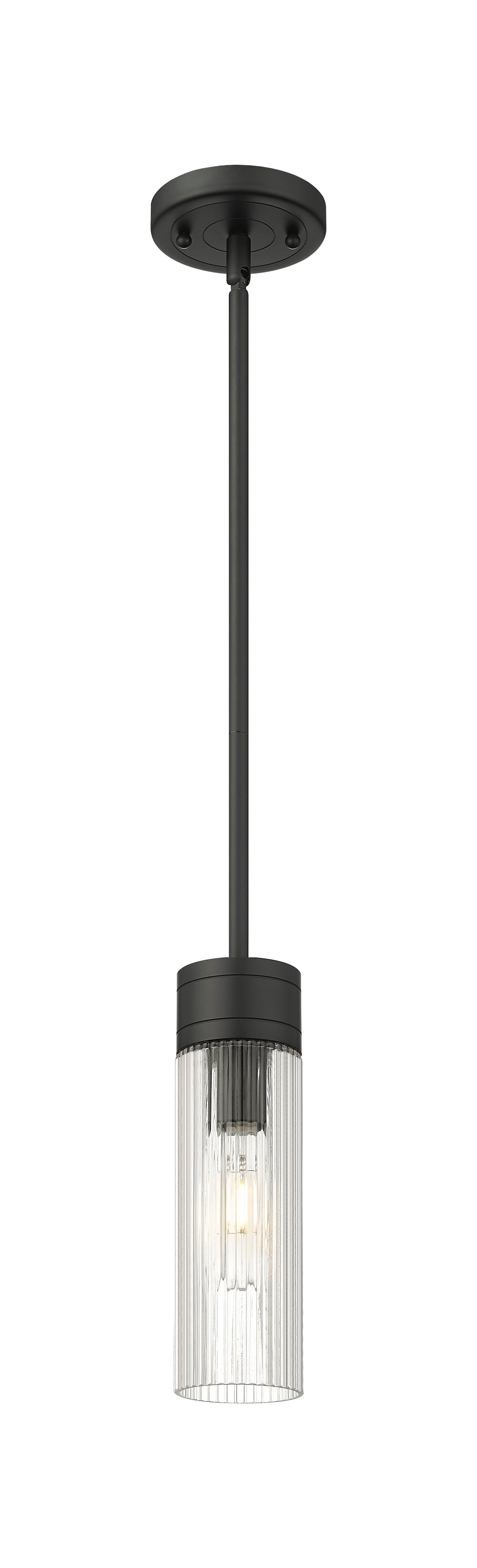 Innovations Lighting Boreas 8" Mini Pendant - Matte Black Mini-Pendants Innovations Lighting Striped Clear ; Glass Type: Clear  